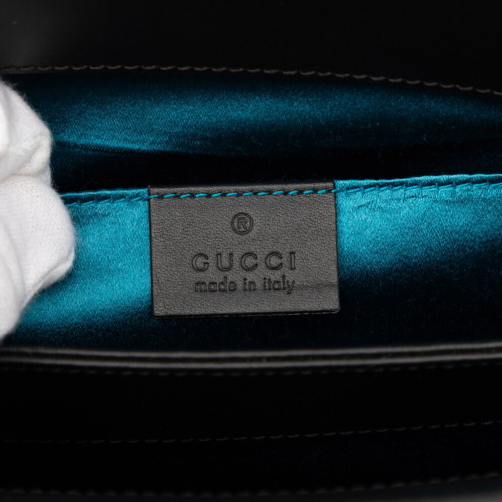 GUCCI Authentic Brown Leather Shoulder Bag - Picture 5 of 6
